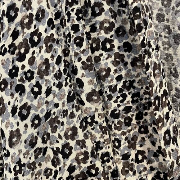 Zara Ditsy Floral Faux Wrap Dress XXL Long Poet Sleeve Deep V-neck Mini Pullover - Picture 9 of 10